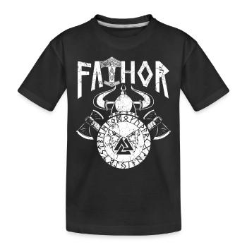 Papa viking Papa fier papa nordique - T-shirt bio Premium Enfant - noir - Devant