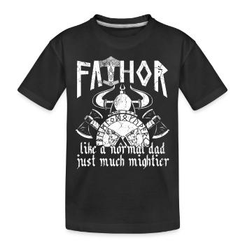 Viking Papa Vathor Powerful Norse Father - Kids' Premium Organic T-Shirt - black - Front