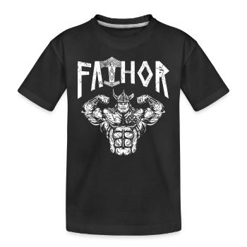Viking Papa Vathor Père nordique musclé - T-shirt bio Premium Enfant - noir - Devant