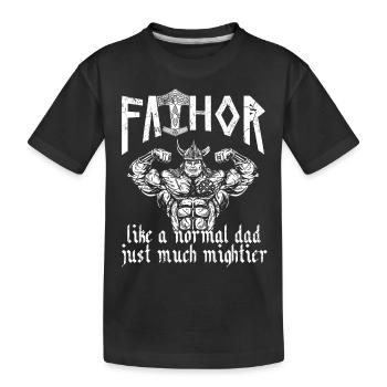 Viking Papa Vathor Père nordique puissant - T-shirt bio Premium Enfant - noir - Devant