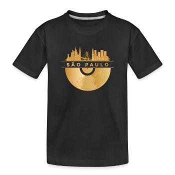 Disque vinyle Disco Music Skyline Sao Paulo - T-shirt bio Premium Enfant - noir - Devant