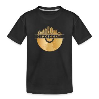 Disque vinyle Disco Music Skyline-Cincinnati - T-shirt bio Premium Enfant - noir - Devant