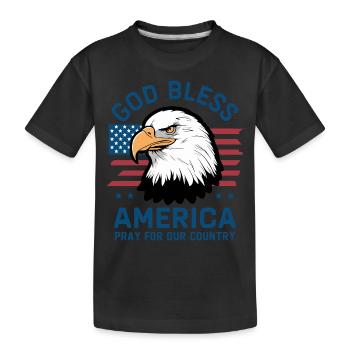 Que Dieu bénisse l’Amérique - Priez pour notre pays l’Amérique - T-shirt bio Premium Enfant - noir - Devant