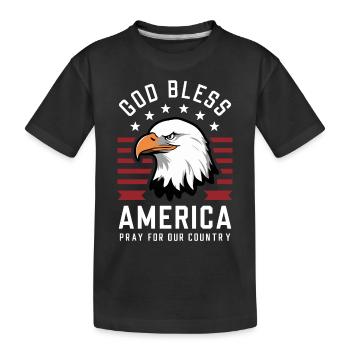 Que Dieu bénisse l’Amérique - Priez pour notre pays l’Amérique - T-shirt bio Premium Enfant - noir - Devant