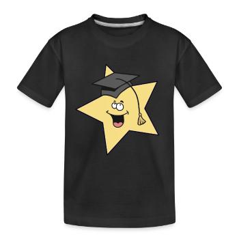 Stern Sternchen Schlau klug Studiert Student - Kinder Premium Bio T-Shirt - Schwarz - Vorne
