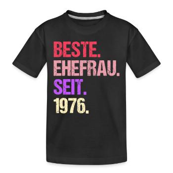 Valentine's Day Best Wife Since 1976 - Kids' Premium Organic T-Shirt - black - Front