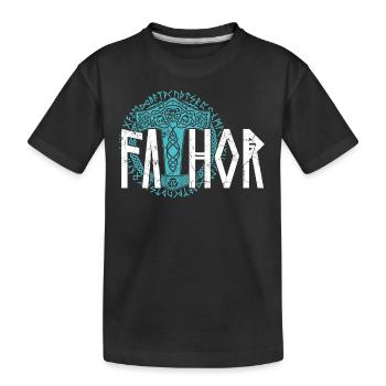 Viking Papa Vathor Fier père nordique - T-shirt bio Premium Enfant - noir - Devant