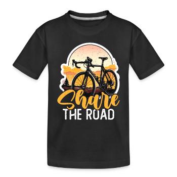 Cyclist Share The Road Loves Racing Bike Cycling - Kinder Premium Bio T-Shirt - Schwarz - Vorne