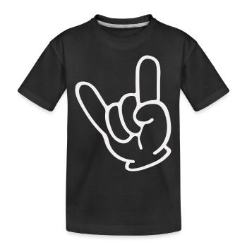 Rock Hand - Kids' Premium Organic T-Shirt - black - Front