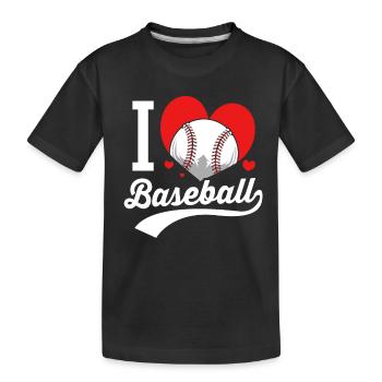 Baseball - Kids' Premium Organic T-Shirt - black - Front