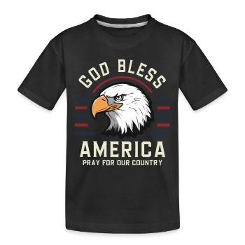 God Bless America USA 4th July Independence Day - Kinder Premium Bio T-Shirt - Schwarz - Vorne