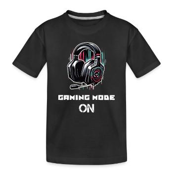 Gaming Mode On Gamer Sprüche Shirt - Kinder Premium Bio T-Shirt - Schwarz - Vorne