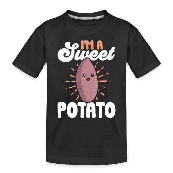 Légumes-racines de patates douces - T-shirt bio Premium Enfant - noir - Devant