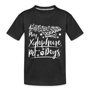 Dog owner Xylophonist play xylophone pet dogs - Kids' Premium Organic T-Shirt - black - Front