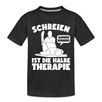 Physiotherapie Physiotherapeuten Physiotherapeut - Kinder Premium Bio T-Shirt - Schwarz - Vorne
