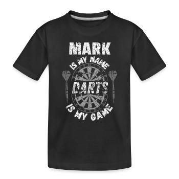 Design de fléchettes par nom Mark, fan de fléchettes - T-shirt bio Premium Enfant - noir - Devant