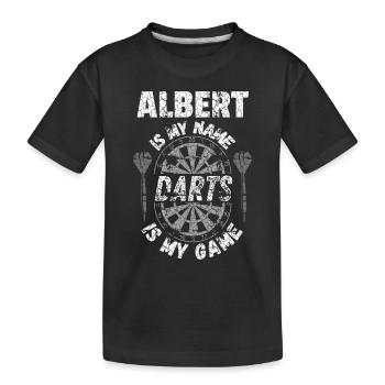 Conception de t-shirt nominatif pour les joueurs de fléchettes et les fans - T-shirt bio Premium Enfant - noir - Devant