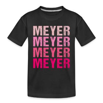 Meyer Familienname Team Retro Geschenkidee - Kinder Premium Bio T-Shirt - Schwarz - Vorne