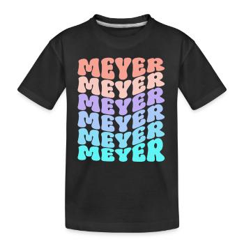 Cadeau de nom de famille rétro Meyer - T-shirt bio Premium Enfant - noir - Devant