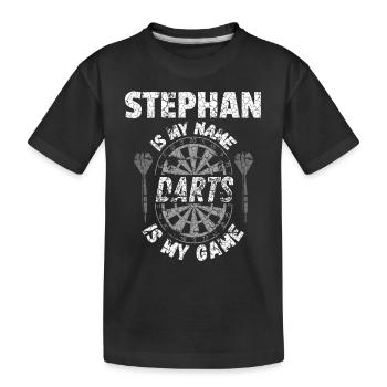 T-shirt de fléchettes personnalisé pour Stephan - T-shirt bio Premium Enfant - noir - Devant