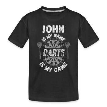 T-shirt de fléchettes personnalisé pour John - T-shirt bio Premium Enfant - noir - Devant