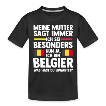 Belgian Belgian Belgium - Kids' Premium Organic T-Shirt - black - Front
