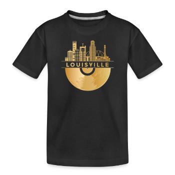 Vinyl Record Music Skyline-USA-Louisville - Kids' Premium Organic T-Shirt - black - Front