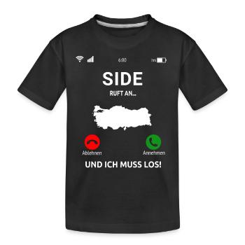 Side Urlaub Türkei Idee - Kinder Premium Bio T-Shirt - Schwarz - Vorne