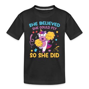 She Believed She Could Fly So She Did - Kinder Premium Bio T-Shirt - Schwarz - Vorne