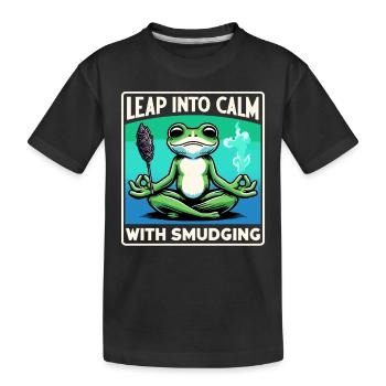 Smudge Sage Feder Spirituelle Hexerei Meditieren - Kinder Premium Bio T-Shirt - Schwarz - Vorne