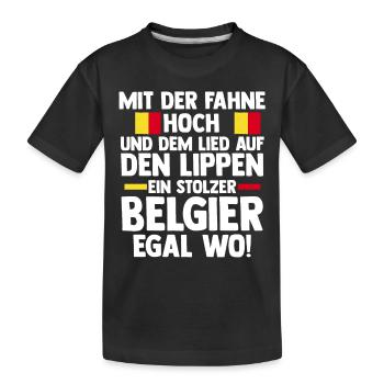 Belgian Belgian Belgium - Kids' Premium Organic T-Shirt - black - Front