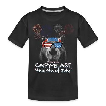 Capybara Proud Patriots - Viel Spaß mit Capy-Blast - Kinder Premium Bio T-Shirt - Schwarz - Vorne