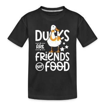 Les canards pékin végétaliens sont des amis, pas de la nourriture - T-shirt bio Premium Enfant - noir - Devant