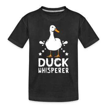 Chuchoteur de canard pékin de compagnie - T-shirt bio Premium Enfant - noir - Devant