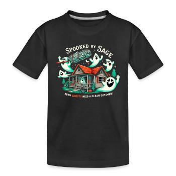 Smudge Sage Feder Spirituelle Hexerei Meditieren - Kinder Premium Bio T-Shirt - Schwarz - Vorne