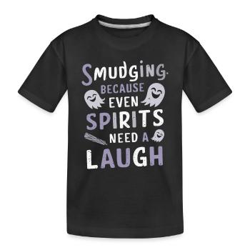 Smudge Sage Feder Spirituelle Hexerei Meditieren - Kinder Premium Bio T-Shirt - Schwarz - Vorne
