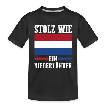 Niederländer Niederlande Holland - Kinder Premium Bio T-Shirt - Schwarz - Vorne
