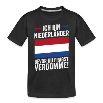 Niederländer Niederlande Holland - Kinder Premium Bio T-Shirt - Schwarz - Vorne