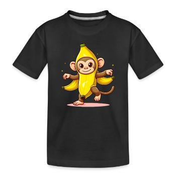Singe banane - T-shirt bio Premium Enfant - noir - Devant