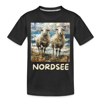 Moutons de la mer du Nord Allemagne du Nord Basse-Saxe - T-shirt bio Premium Enfant - noir - Devant