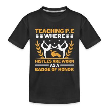 Professeur d’éducation physique Professeurs d’éducation physique École Spor - T-shirt bio Premium Enfant - noir - Devant
