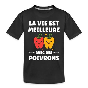 Humour poivron - T-shirt bio Premium Enfant - noir - Devant