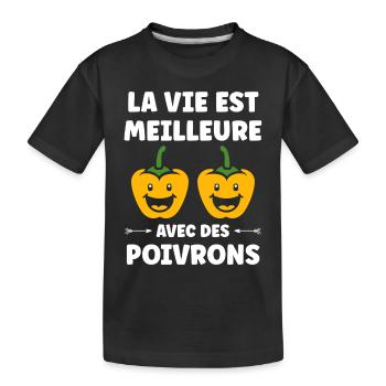 Humour poivron - T-shirt bio Premium Enfant - noir - Devant