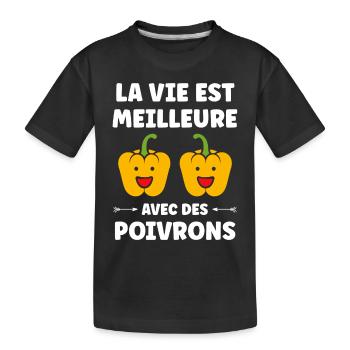 Humour poivron - T-shirt bio Premium Enfant - noir - Devant