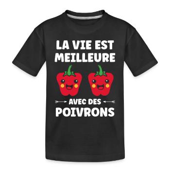 Humour poivron - T-shirt bio Premium Enfant - noir - Devant