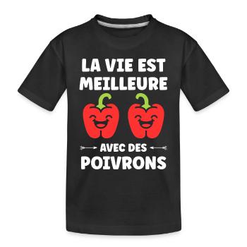 Humour poivron - T-shirt bio Premium Enfant - noir - Devant