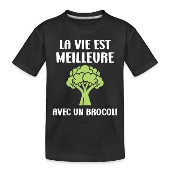 humour brocoli - T-shirt bio Premium Enfant - noir - Devant