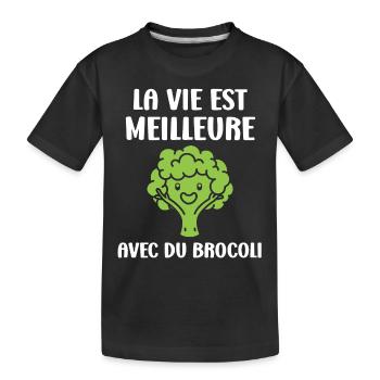 humour brocoli - T-shirt bio Premium Enfant - noir - Devant