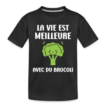humour brocoli - T-shirt bio Premium Enfant - noir - Devant