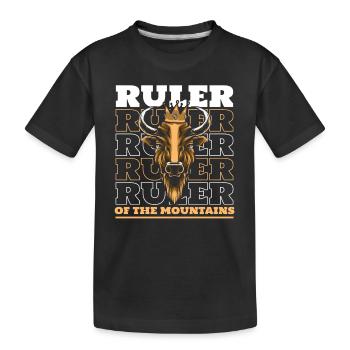 Herrscher des Berges Büffel Amerikanischer Bison - Kinder Premium Bio T-Shirt - Schwarz - Vorne